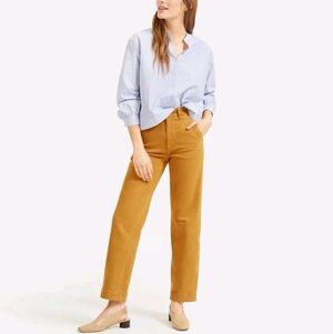 Everlane straight leg crop pant trouser golden brown | Size 4R